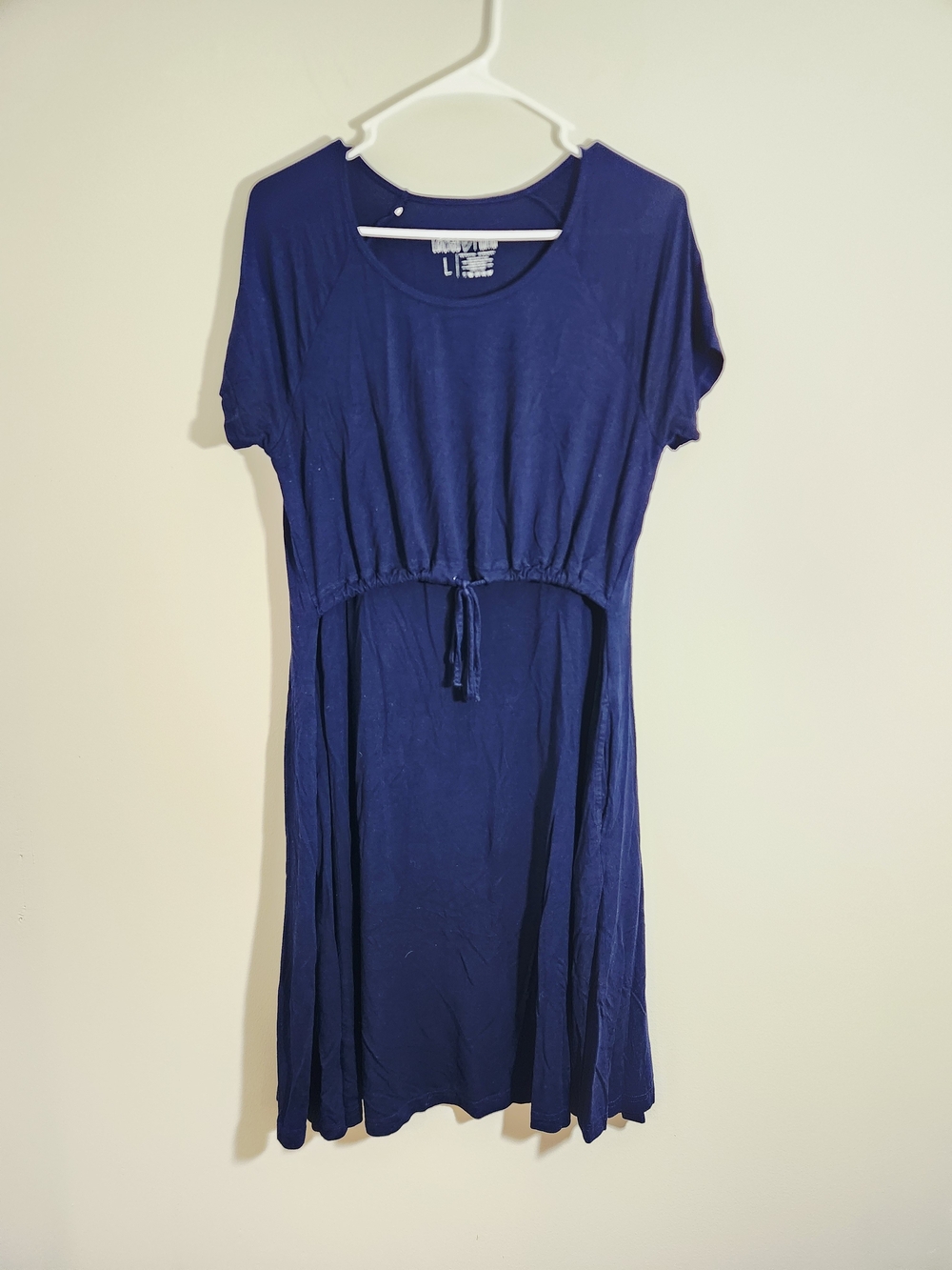 Latched Mama Breastfeeding Nursing Dress Dark Navy Blue Autumn Wedding Guest